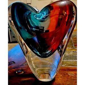 Murano Glass Heart Vase